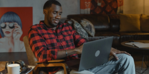 using laptop